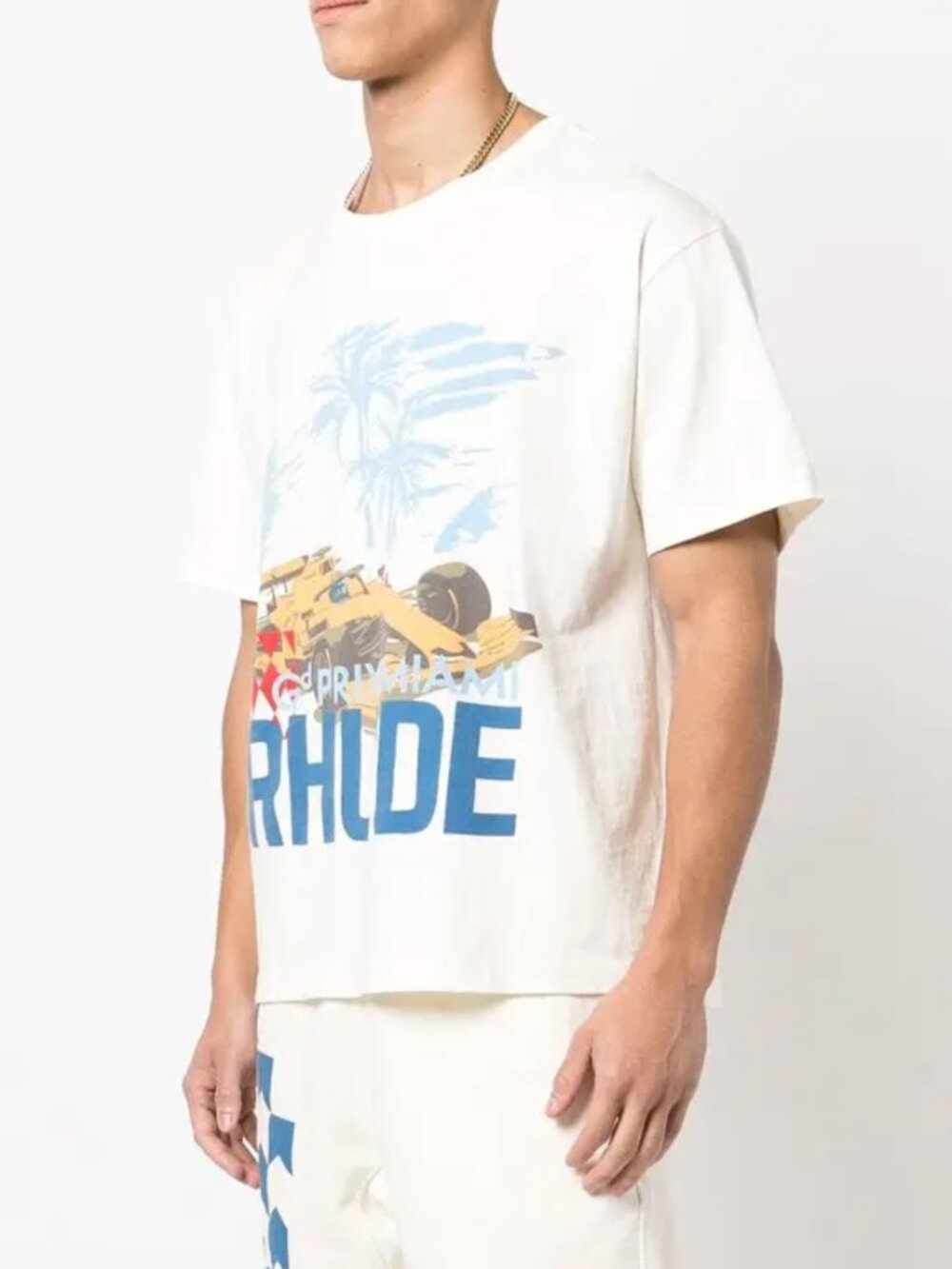 Rhude X The Webster Vintage White Miami Formula 1 Grand Prix Cotton T-Shirt